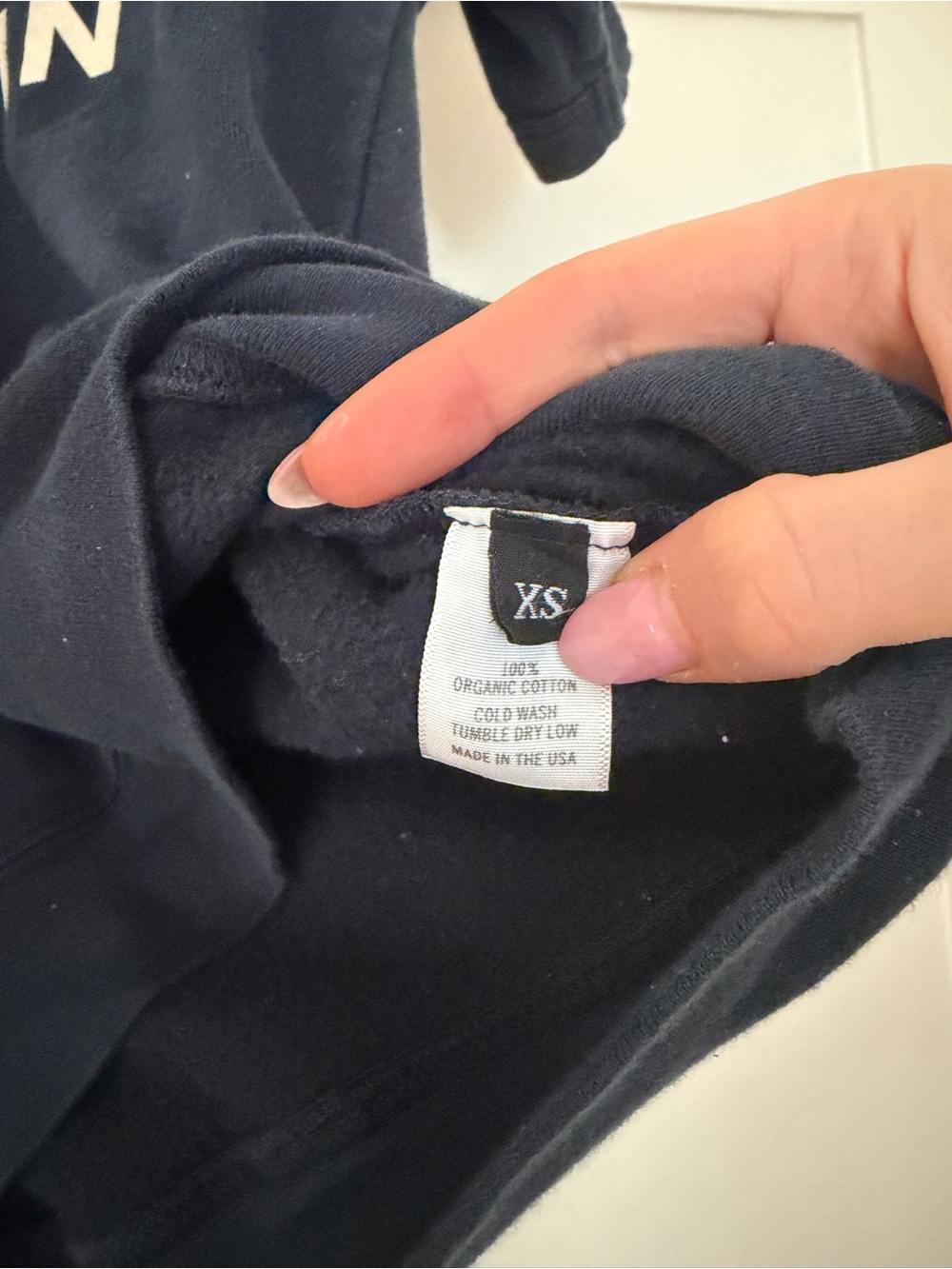 Clare V. Masculin Feminin Navy Sweatshirt Short Sleeve XS - Picture 6 of 11